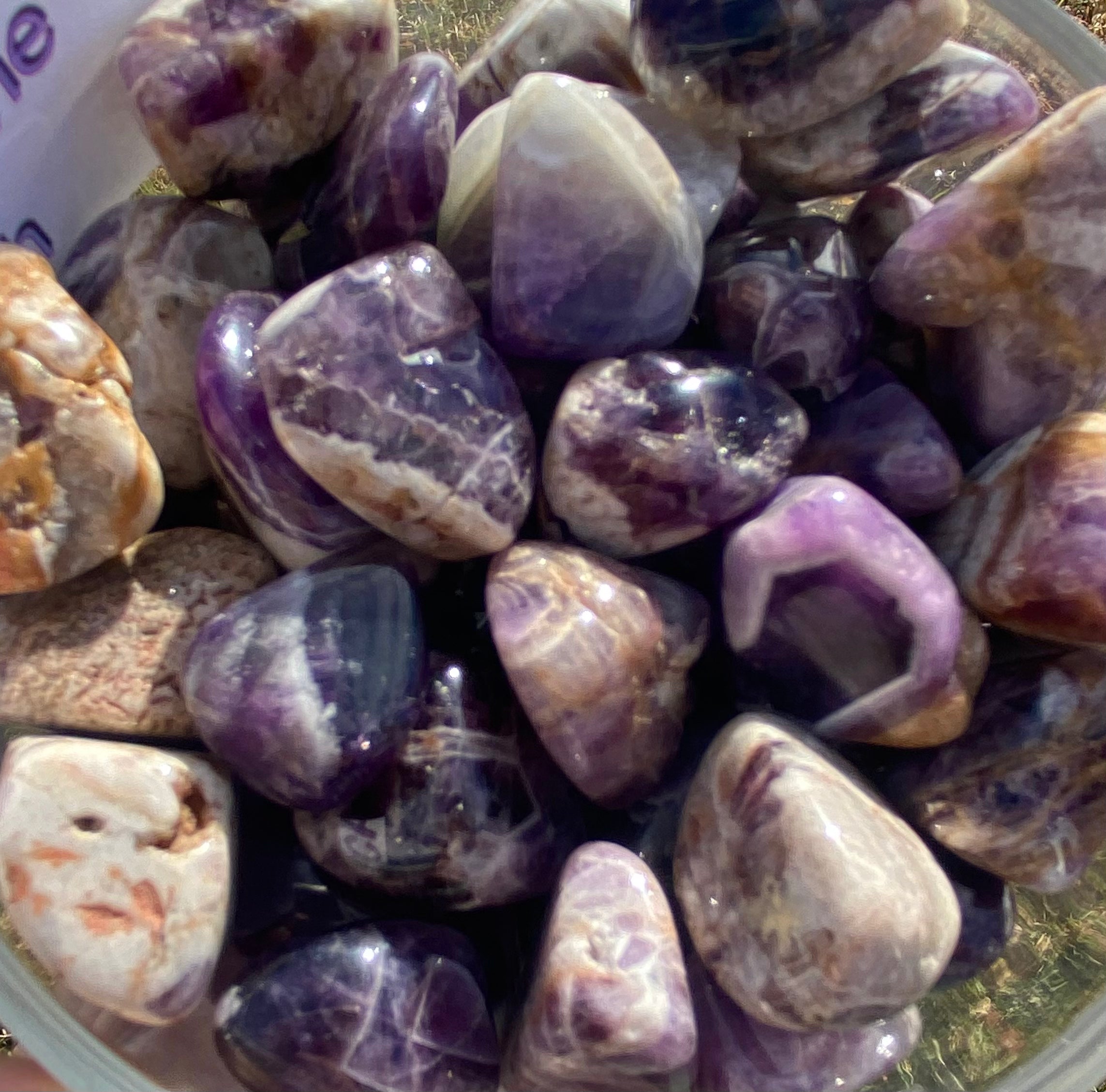 Chevron amethyst tumble stones MMM